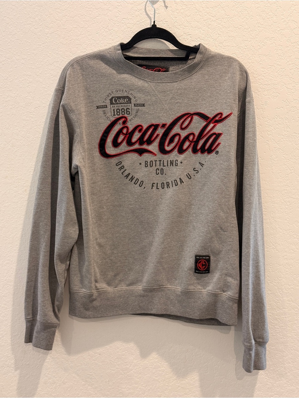 Coca Cola Gray Crewneck Oversized Sweatshirt with Red Logo